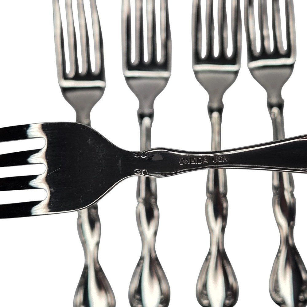 Set Of 4 Dinner Forks Oneida Community Cantata Stainless Flatware Y2 - Picture 3 of 4